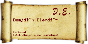 Demjén Elemér névjegykártya